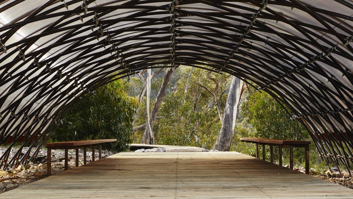TAKING COVER: The Bugiga camp shelter on the Grampians peak trail. Picture: PARKS VICTORIA