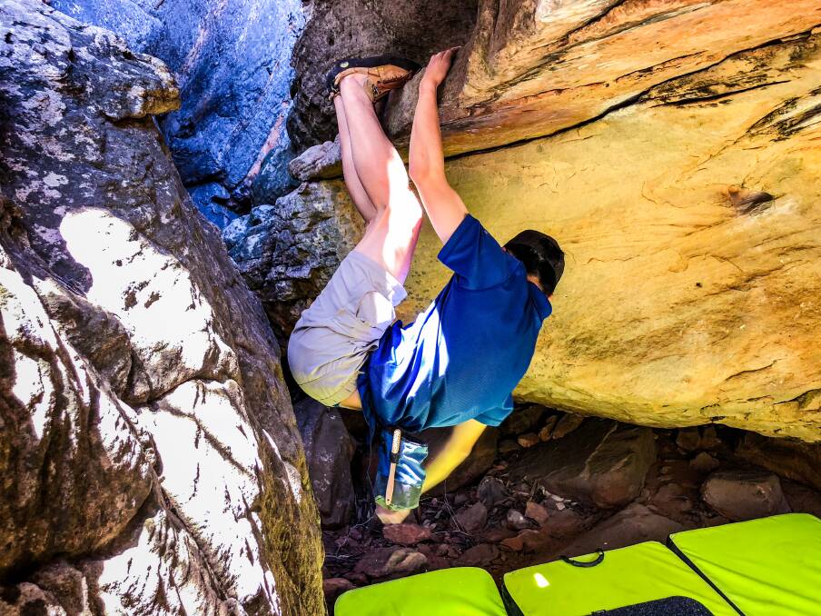 HANGING IN THERE: Getting to grips with climbing in the Grampians. Picture: Shutterstock