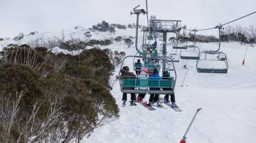 The Kosciuszko Express ski lift at Thredbo on the opening day of the 2022 season. Picture: Supplied 