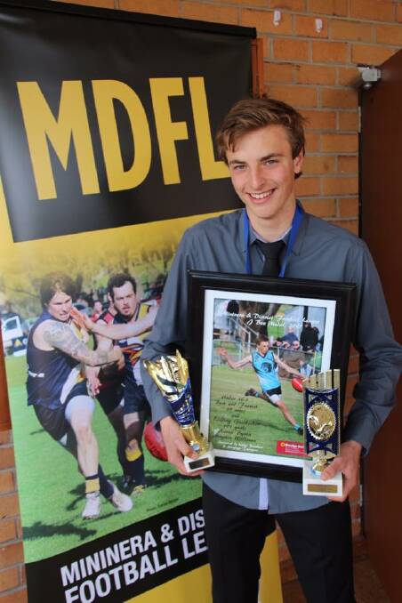 WINNER: Moyston-Willaura's Aaron Byron won the under-16.5 best and fairest and goal kicking awards for 2017. Pictures: Tracey Kruger