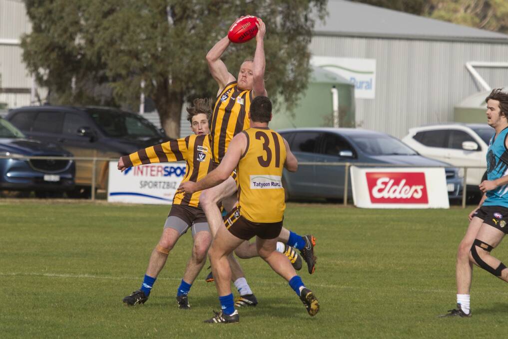 BIG GRAB: Jack Fraser in action for the Hawks on Saturday. Picture: PETER PICKERING