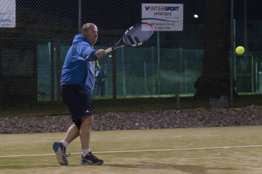 BALANCE: Shannon McGrath follows through after playing a nice backhand stroke on Wednesday night. Picture: Peter Pickering