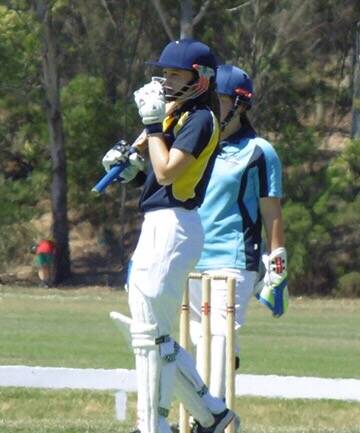 Kayla Stuchbree in action during the outdoor cricket season.