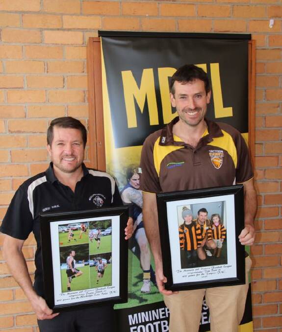 MILESTONES: Wickliffe-Lake Bolac's Danny Smith and Tatyoon's Tim Barr were acknowledged at the event for playing 400 games each. 