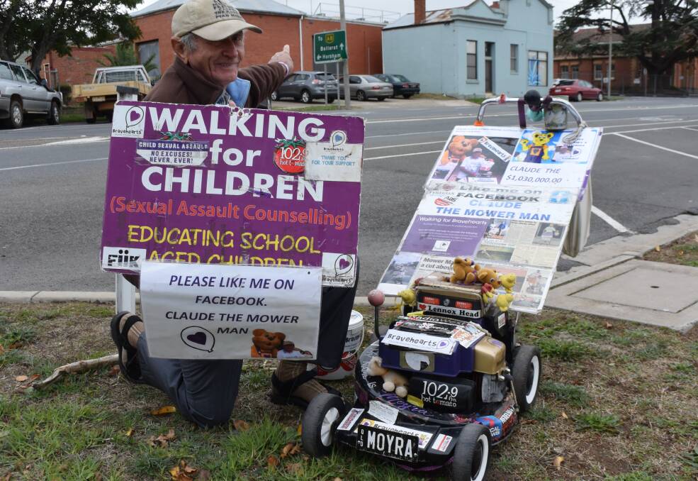 GOOD CAUSE: Claude Harvey has walked about 24,000kms in 11 years to raise more than a million dollars for child victims of sexual assault. Picture: Adam Hill