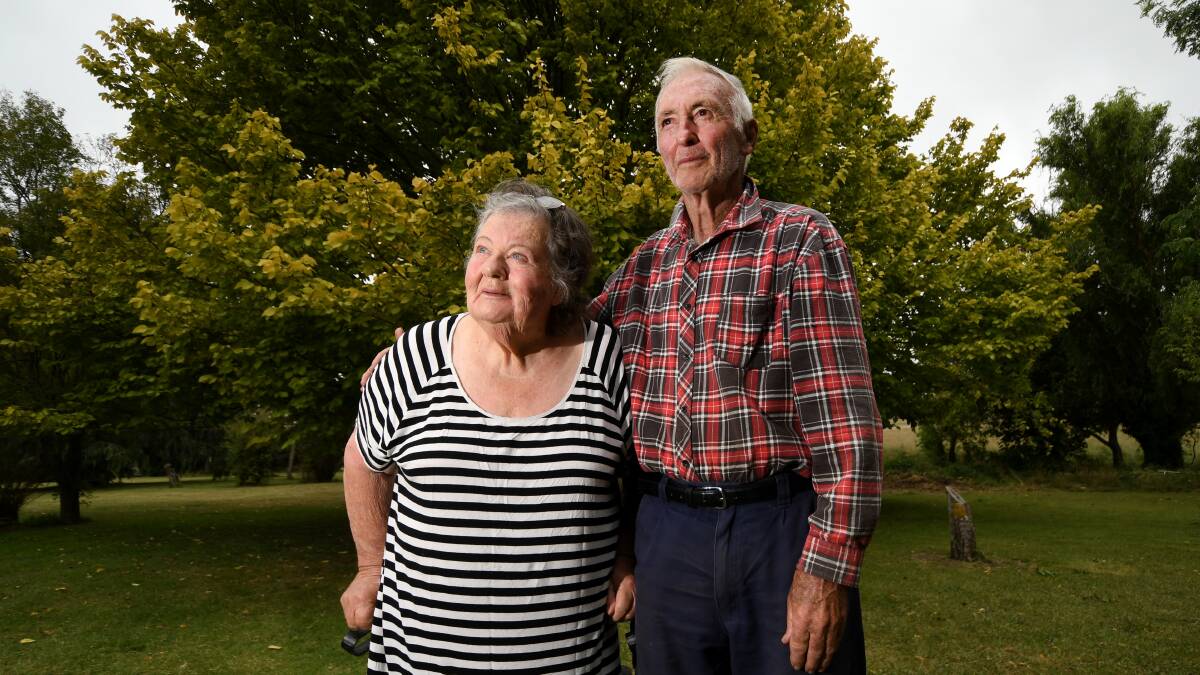 REMEMBERING: Neighbours and life-long friends Dianne and Bill Heazlett said so much around their property reminds them of Mathew Dunbar and the generous person he was. Photo: Gareth Gardner