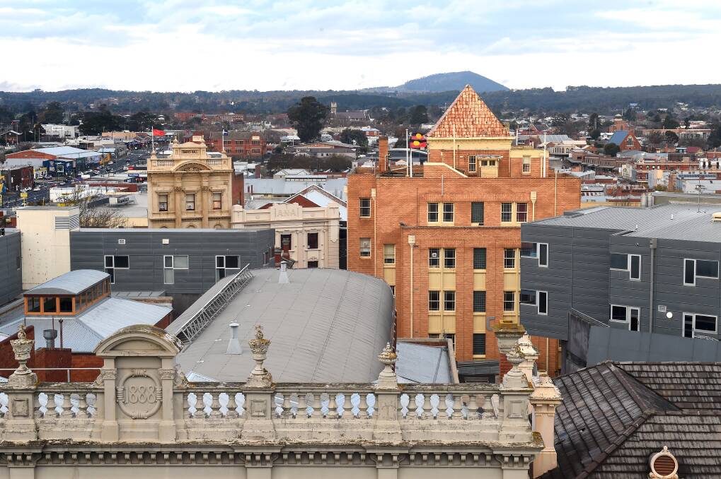 A view of Ballarat's CBD with Mount Warrenheip in the background. Picture: Adam Trafford