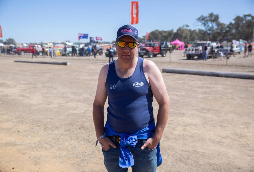 Chris Coady travelled by himself from Forbes to attend the Ute Muster. Picture: Chelsea Sutton 