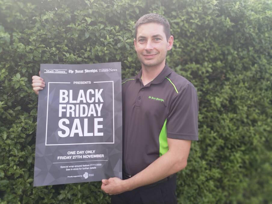 LET'S GO: Sales team member Nick Smith is excited for the Black Friday sales promotion on Friday, November 27. Picture: FILES