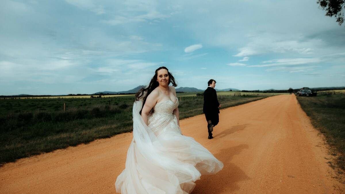 Iconic: The couple captured the memorable day with pictures at The Common. Picture: JUSTINE MISSEN