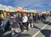 MARCH: The ANZAC march as it headed down Barkley Street.