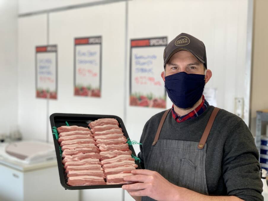In short supply: Claridge's Meats' Tom Claridge is finding it hard to stock fish and chicken as demand for meat grows during the pandemic. Picture: BEN FRASER