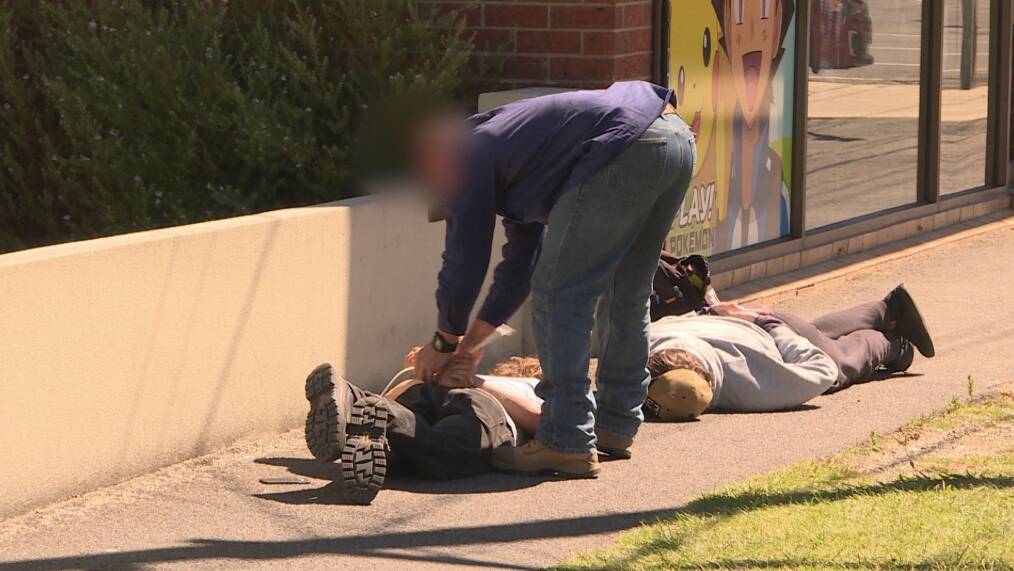 The arrest on Thursday afternoon. Photo: 9 News.