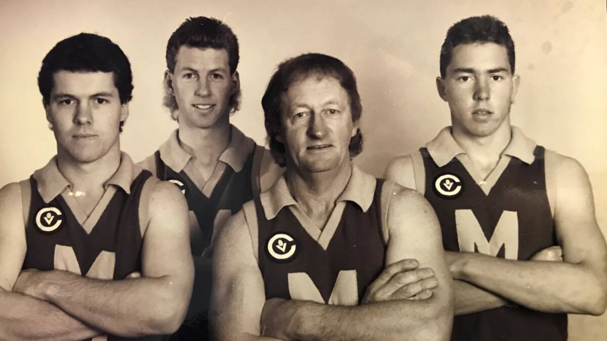TOGETHER: Shane, Craig, Mervyn and Jason Fox all played for Miners. Picture: CONTRIBUTED