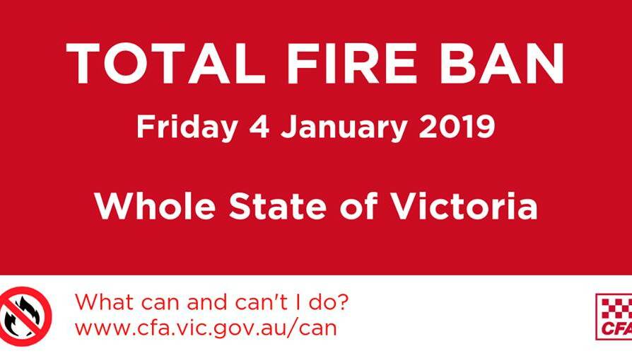 Total Fire Ban day declared