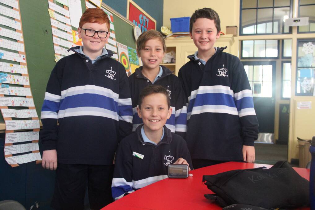 SUPPORT NETWORK: Darcy, Kai and Riley support their friend Jack, who is a type one diabetic while he is at school. Picture: LACHLAN WILLIAMS