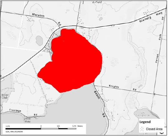 Northern section of Lake Bolac closed to hunting.