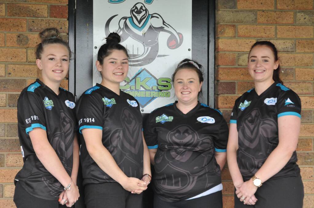 Jorja Folkes, Briana Close, Amanda McLeod and Amy Tulloch make up the group of Swifts netball coaches for the 2019 season with Erin Freeland (absent). Picture: CASSANDRA LANGLEY