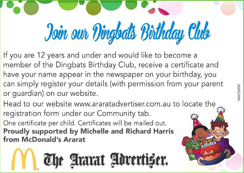 Join our Dingbats Birthday Club