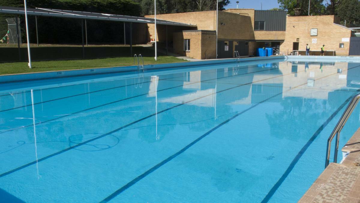 DIVE IN: The outdoor swimming pool is getting a new water slide installed. 