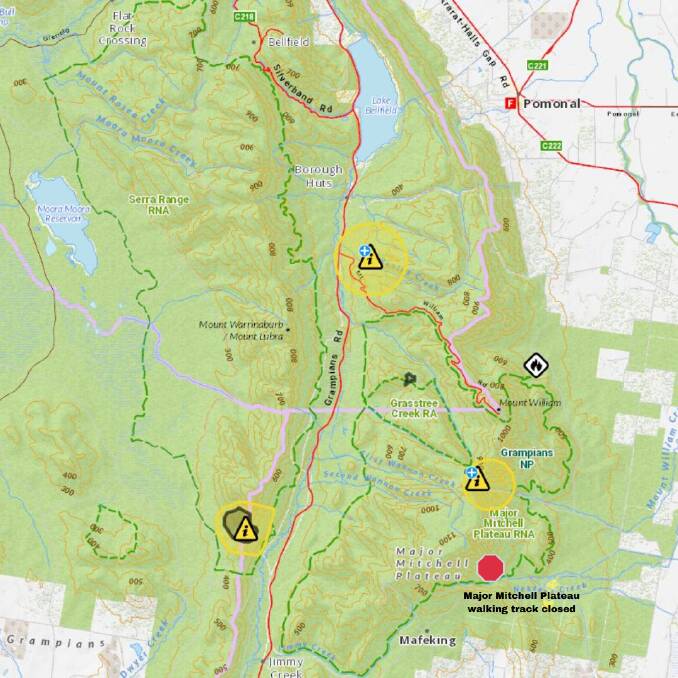 SHUTDOWNS: A track closure in the Grampians National Park on Thursday. Source: VICTORIA EMERGENCY