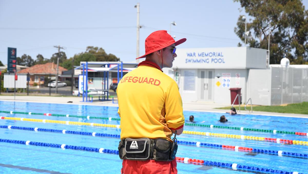 WATER SAFE: Horsham War Memorial Pool lifeguard Cade Dodson and his colleagues will get extra breaks to ensure they stay cool and alert during the extreme heat. Picture: ELIZA BERLAGE