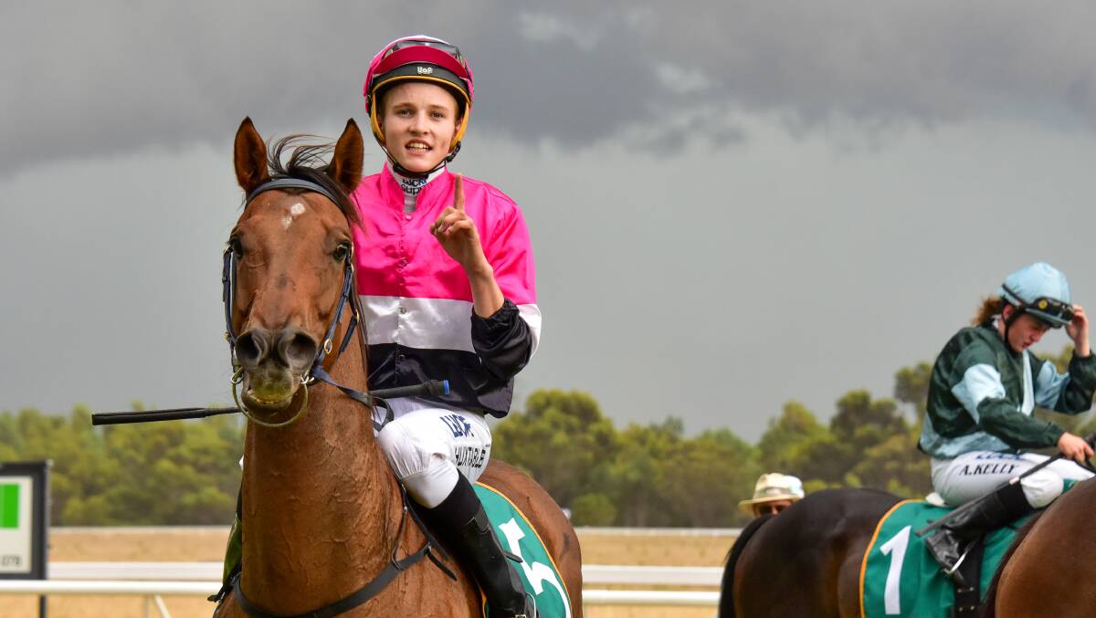 RACE: Jockey Justin Huxtable riding Street Style during one of the race meetings at the Ararat racecourse before the storm arrived. Picture: BRENDAN MCCARTHY/RACING PHOTOS 