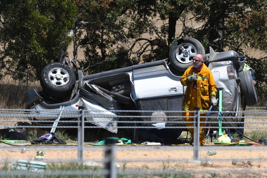 A crash near Ballarat. Picture: Kate Healy