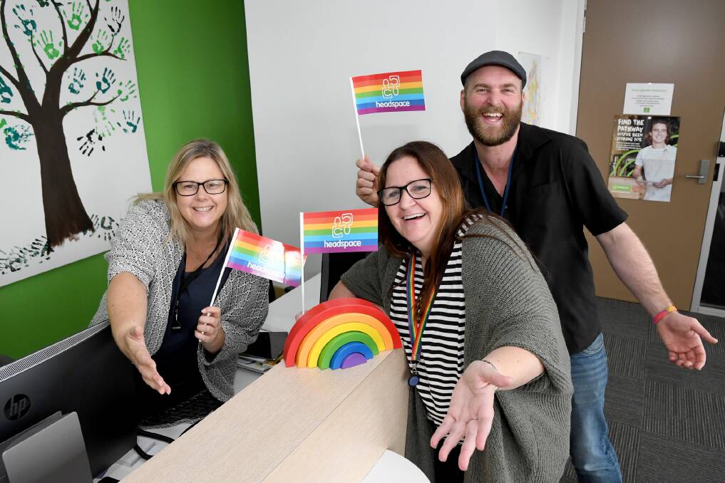 INCLUSION MATTERS: Headspace Horsham's Andrea Coxon, Melissa Kenealy and Beau Ladlow get ready for the Minus-18 Queer formal which will be held next month. Picture: SAMANTHA CAMARRI