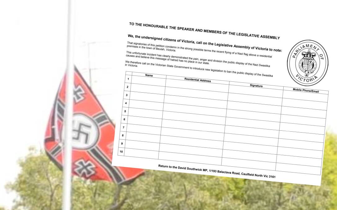 Victorian MP calls for Nazi symbolism ban after Beulah flag incident