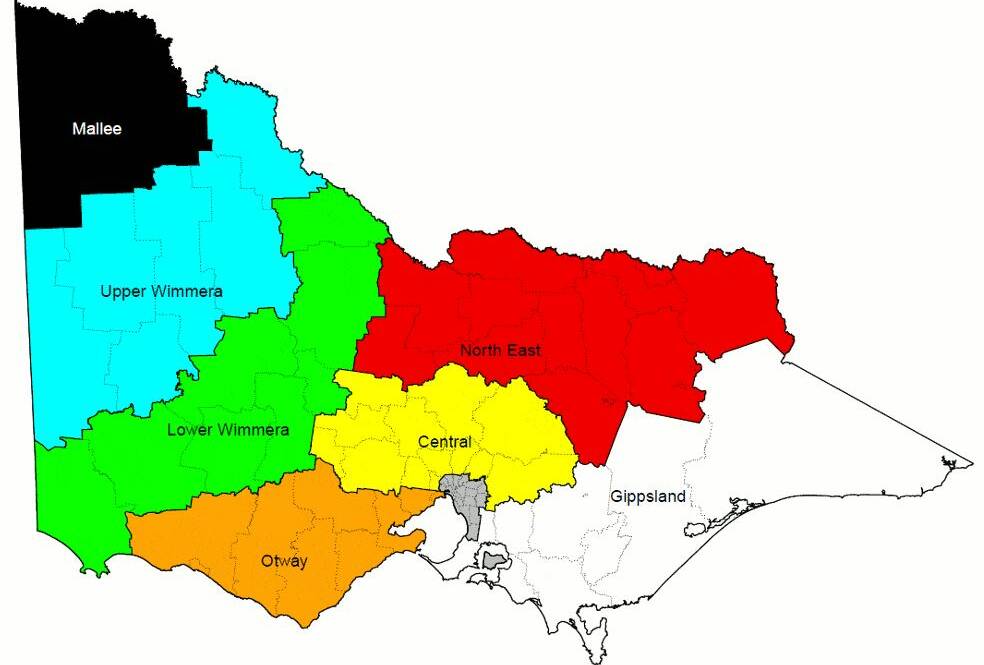 Kangaroo harvest zones map.