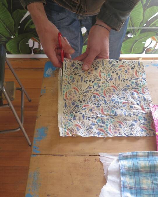 Getting creative with homemade beeswax wraps. Pictures: Hannah Moloney. 