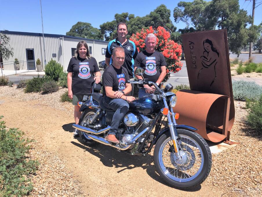 Blue Ribbon Ararat members and riders are ready to roll for the Grampians Ride to Remember. Clockwise from left: Debbie Francis, Shaun Allen, Greg Miller and Dean Pinniger. 