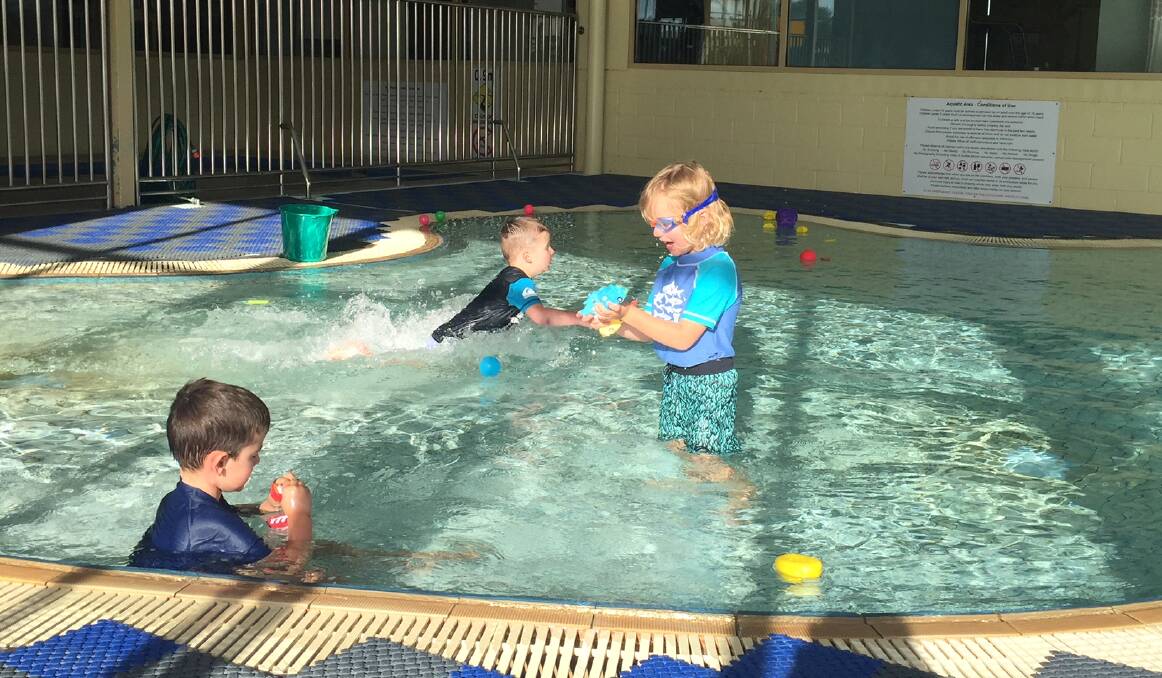 Children enjoy the newly-opened toddler pool at the Ararat Fitness Centre. Picture: Nick Smith.