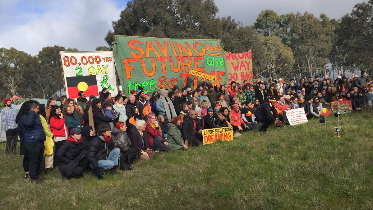Activists at the Western Highway Buangor camp. Picture: JESSIEANNE GARTLAN.