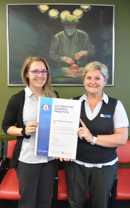 Accreditation project officer Amy Kindred and Nurse Unit Manager Vicki Parsons with the accreditation certificate. Picture: SUPPLIED.