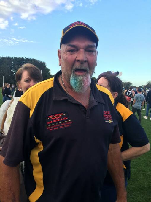 JOY: Wayne Cameron played in the last winning premiership for the Lions in 1983, and was just in tears over the win.
