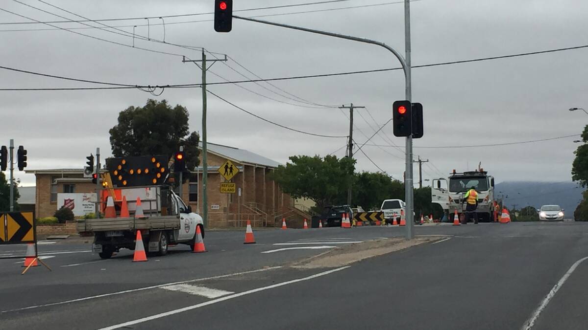 Repairs are underway to re-install the traffic light after it was knocked down earlier this month at the intersection of the Pyrenees and Western highways. 
