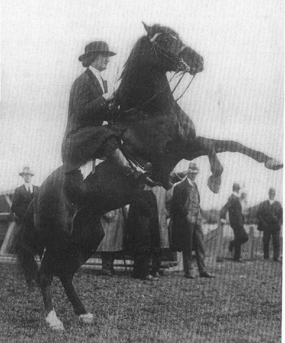 LEGEND: Alice Laidlaw astride a rearing horse. Pictures: COURTESY OF JANE THOMAS.