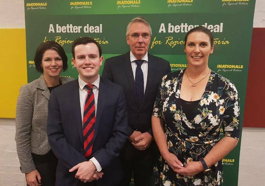  NATIONALS: Jo Armstrong (right) with fellow Western Victoria candidate Andrew Black (front right) and Lowan MP Emma Kealy and state party leader Peter Walsh. Picture: FACEBOOK/EMMA KEALY.