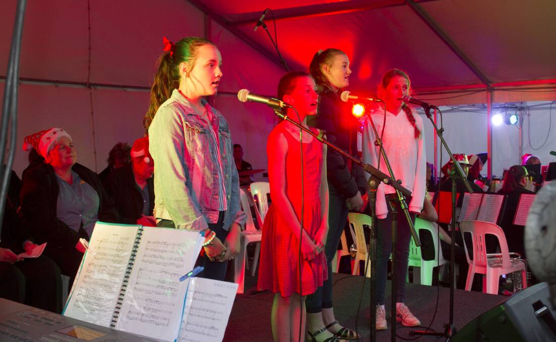 SING: Erin, Laura, Dana and Emma perform at the 2017 Ararat carols event. PICTURE: Peter Pickering. 