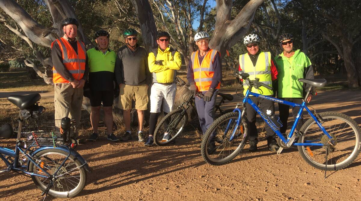 Membership of the Ararat Men's Social Push Bike Ride and Coffee group is growing. Pictured: Bill Day, left, John Hunt, David Haddow, Terry Weakes, Alex Orszaczki, Rod Smart, and David Radford. Picture: CONTRIBUTED. 