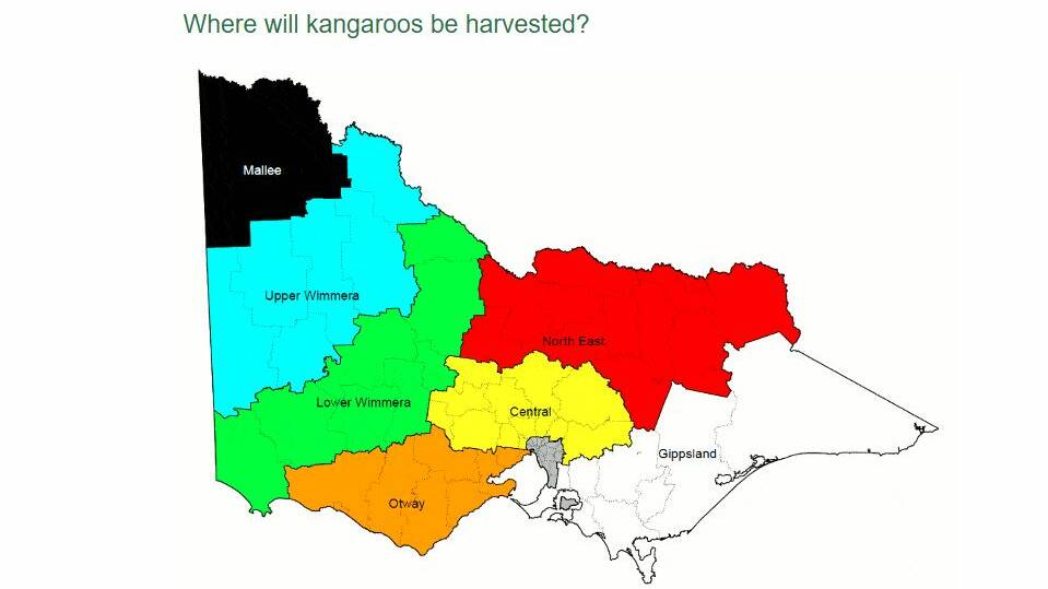 Kangaroo harvest zones. Source: AGRICULTURE VICTORIA.