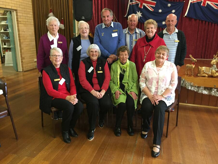 HONOURED: John Joyce, centre back, with the rest of the Ararat Senior Citizens Committee, who presented him with a life membership Thursday afternoon.