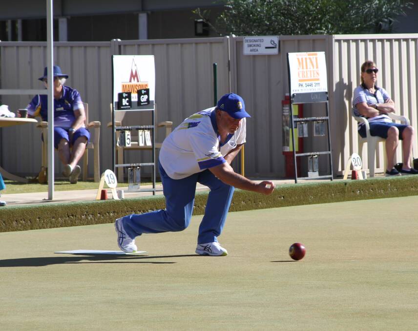 ROLLING ON: Stawell's Andrew Sharp on his way to a state singles semi final berth. Picture: BOWLS VICTORIA