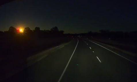 The meteor was capture on dashcam footage.