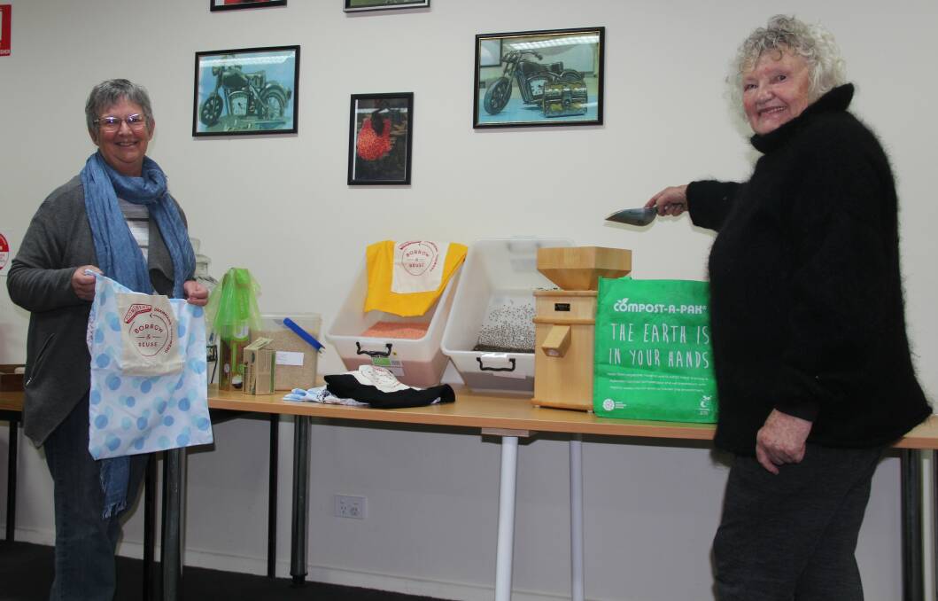 Stawell's War on Waste members Jenny Greenberger and Helga Saunders. Picture: LACHLAN WILLIAMS