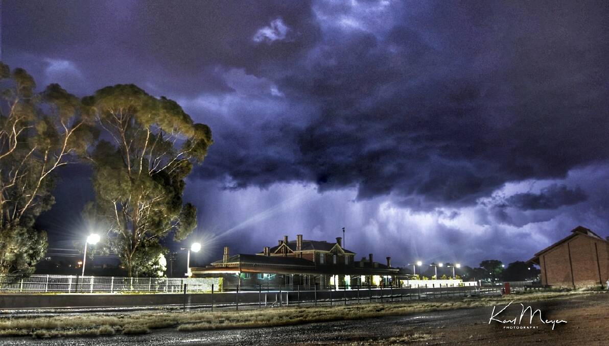 Dark skies hover over Stawell on Sunday evening. Picture: KARL MEYER