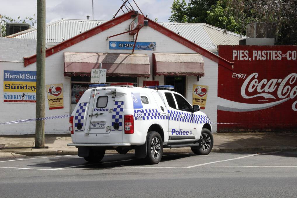Crime scene at Stawell's Main Street Milk Bar. Picture: LACHLAN WILLIAMS