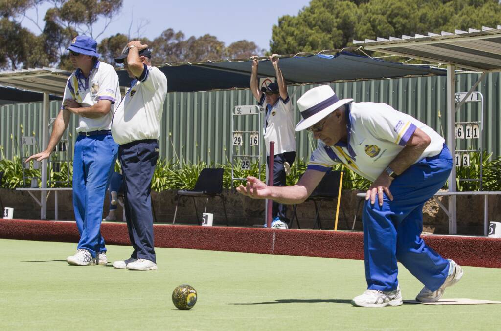 PLACE TO BE: Stawell Bowls Club member Keith Mitchell rolls one down the green. Picture: Peter Pickering
